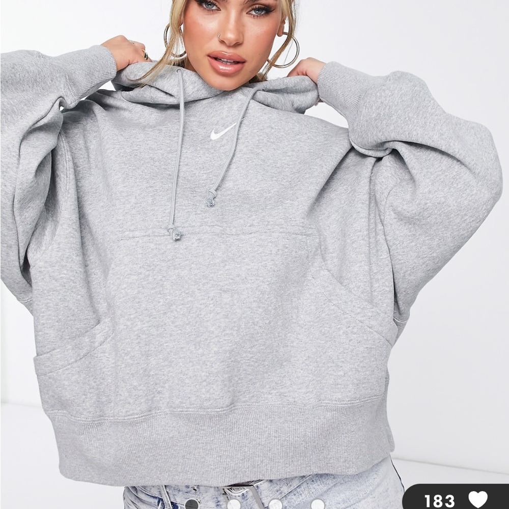 ASOS Nike Phoenix Fleece super oversized hoodie in gray